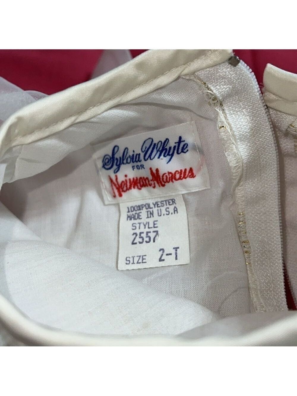 SYLVIA WHYTE for Neiman-Marcus 2T special occasion dress. Ivory, gold and silver - Picture 9 of 10